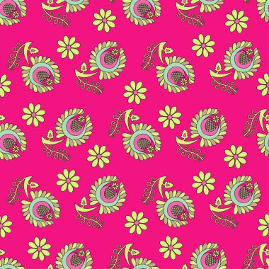 Sorunsuz vektör arka plan dekoratif çiçeklerle