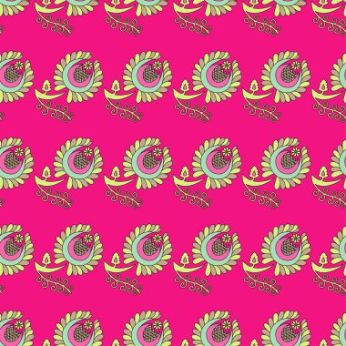 Sorunsuz vektör arka plan dekoratif çiçeklerle