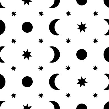 Soyut rakamları ile sorunsuz siyah beyaz dekoratif vektör arka plan