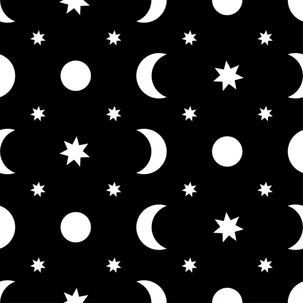 Naadloze zwarte en witte decoratieve vector achtergrond met abstracte cijfers — Stockvector