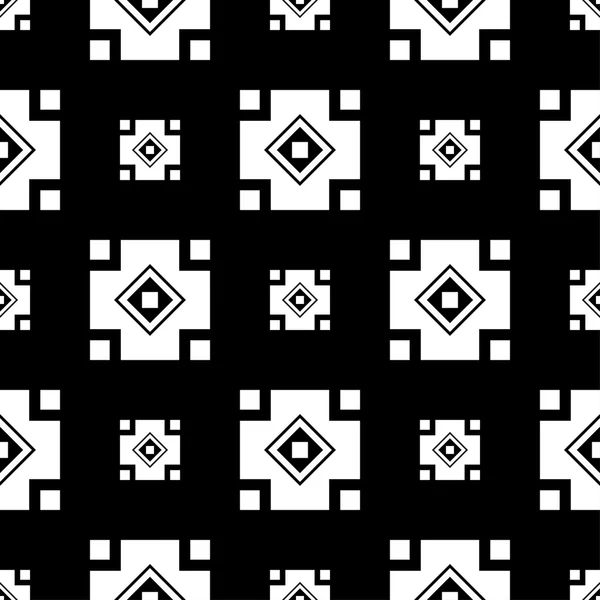 Бесшовный черно-белый декоративный векторный фон с абстрактными фигурами — стоковый вектор