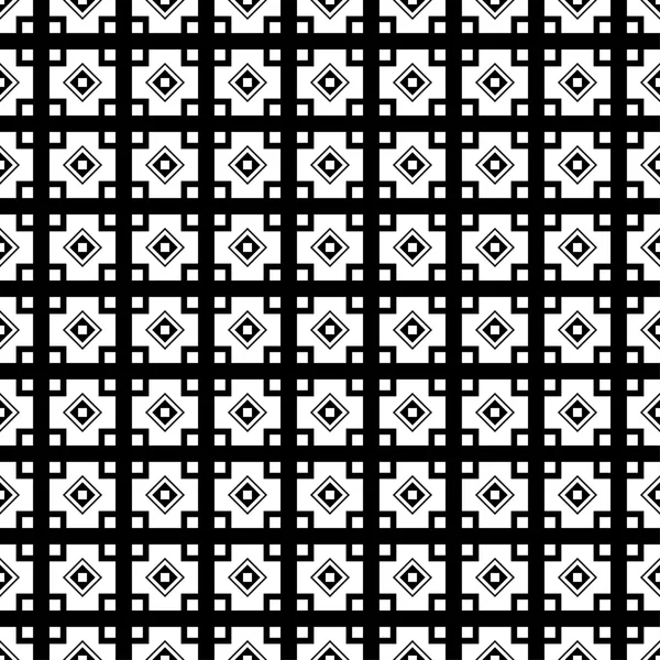 Soyut rakamları ile sorunsuz siyah beyaz dekoratif vektör arka plan — Stok Vektör