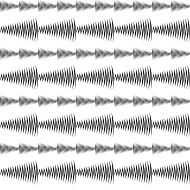 Soyut zikzak şekilleri ile sorunsuz siyah beyaz dekoratif vektör arka plan