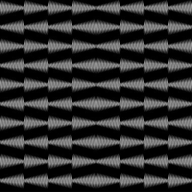 Soyut zikzak şekilleri ile sorunsuz siyah beyaz dekoratif vektör arka plan