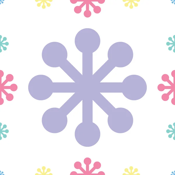 Fondo de vector sin costuras con copos de nieve decorativos — Vector de stock