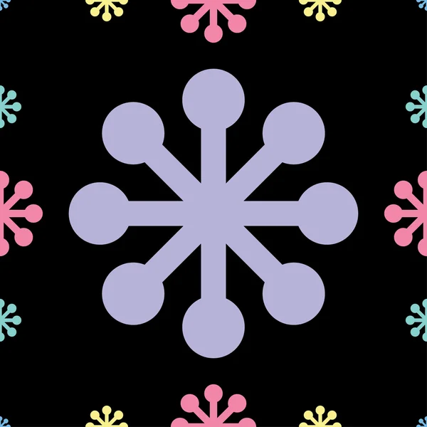 Fondo de vector sin costuras con copos de nieve decorativos — Vector de stock