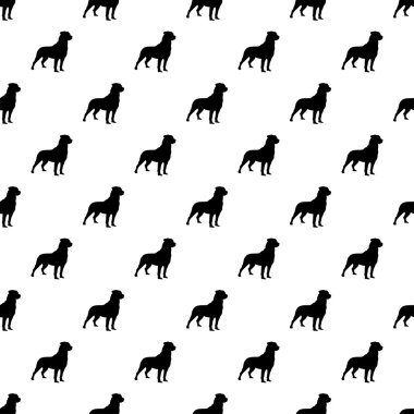 Sorunsuz siyah beyaz dekoratif vektör arka plan dekoratif köpekler ile