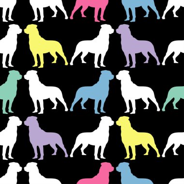 Sorunsuz siyah beyaz dekoratif vektör arka plan dekoratif köpekler ile