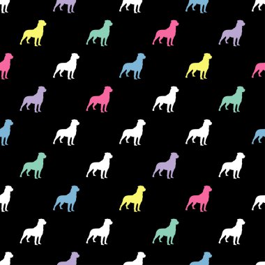 Sorunsuz siyah beyaz dekoratif vektör arka plan dekoratif köpekler ile