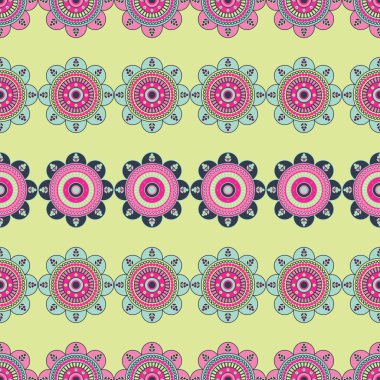 Kesintisiz renkli vektör arka plan dekoratif çiçeklerle