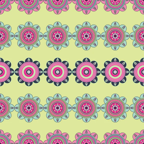 Fond vectoriel coloré sans couture avec des fleurs décoratives — Image vectorielle