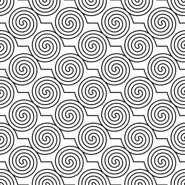 Kesintisiz beyaz siyah vektör arka plan ile bukleler