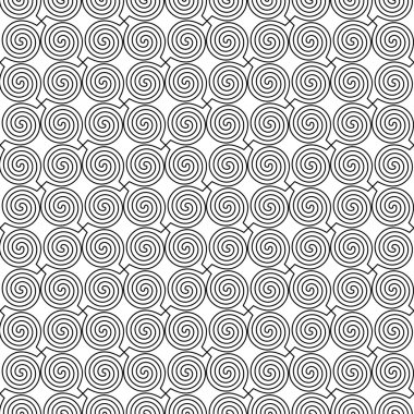 Kesintisiz beyaz siyah vektör arka plan ile bukleler