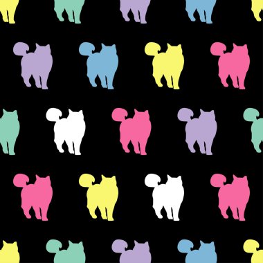 Sorunsuz vektör arka plan dekoratif kediler ile
