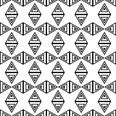 Soyut geometrik şekiller ile sorunsuz siyah ve beyaz arka plan