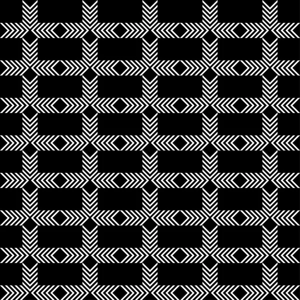 Varrat nélküli fekete-fehér háttér, absztrakt, geometrikus alakzatokat — Stock Vector