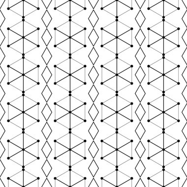 Soyut geometrik şekiller ile sorunsuz siyah ve beyaz arka plan