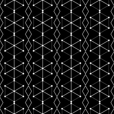 Soyut geometrik şekiller ile sorunsuz siyah ve beyaz arka plan