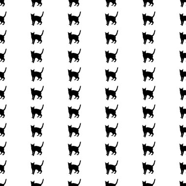 Sorunsuz vektör arka plan dekoratif kediler ile