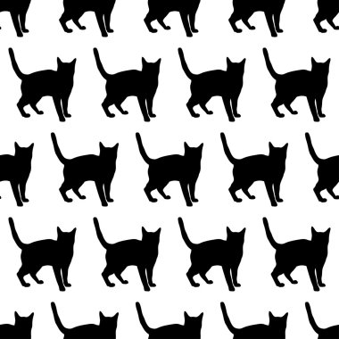 Sorunsuz vektör arka plan dekoratif kediler ile