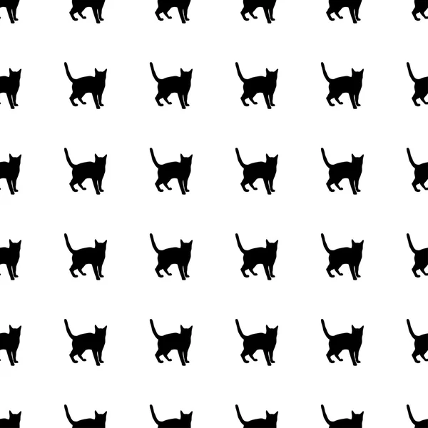 Fondo de vector sin costuras con gatos decorativos — Vector de stock