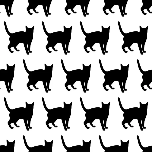 Fondo de vector sin costuras con gatos decorativos — Vector de stock