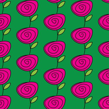 Kesintisiz renkli vektör arka plan dekoratif çiçeklerle