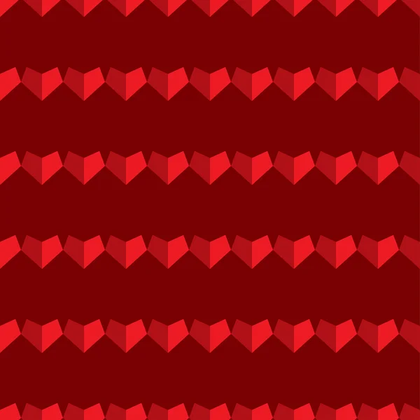 Seamless vector background with decorative polygonal hearts — Stock Vector