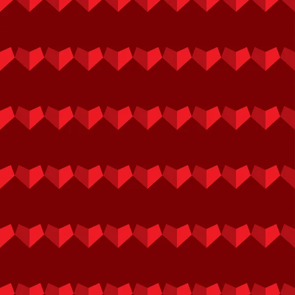 Fondo de vector sin costuras con corazones poligonales decorativos — Archivo Imágenes Vectoriales