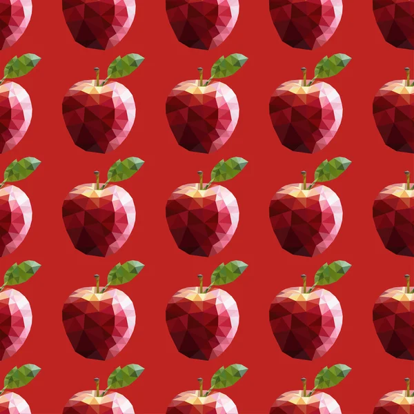 Fond vectoriel sans couture avec pommes polygonales — Image vectorielle