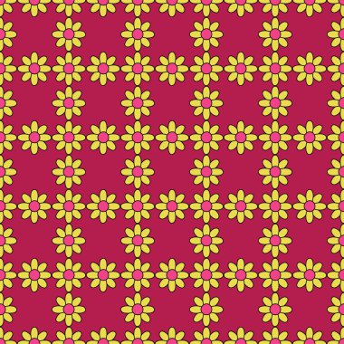 Kesintisiz renkli vektör arka plan dekoratif papatya ile