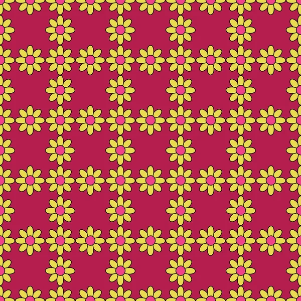 Nahtlose bunte Vektorhintergrund mit dekorativen Gänseblümchen — Stockvektor