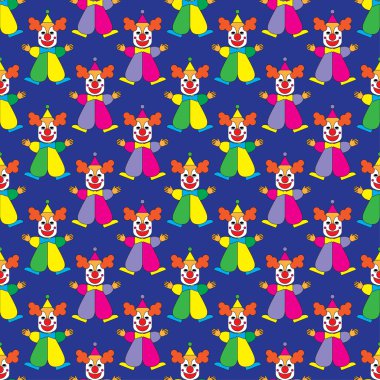 Palyaçolar ile sorunsuz vektör dekoratif arka plan