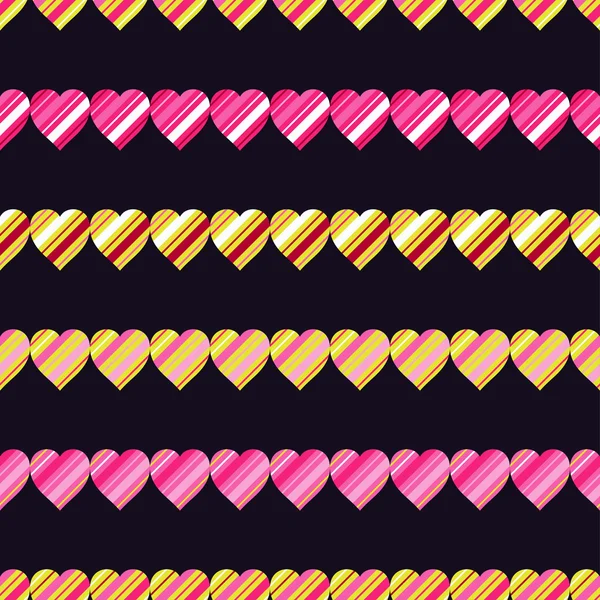 Fondo de vector sin costuras con corazones decorativos — Vector de stock