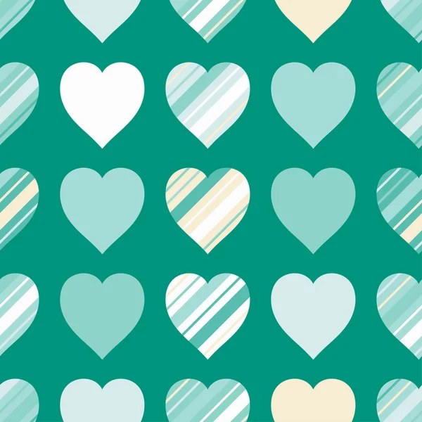 Seamless vector background with decorative hearts — Stock Vector