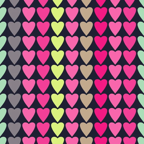 Бесшовный векторный фон с декоративными сердцами — стоковый вектор