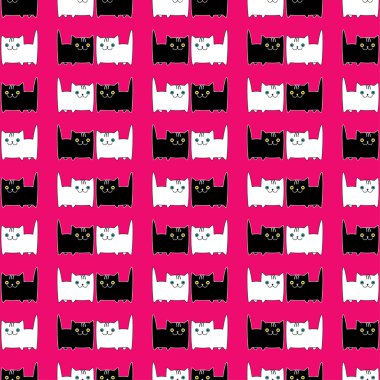 Sorunsuz vektör arka plan dekoratif kediler ile