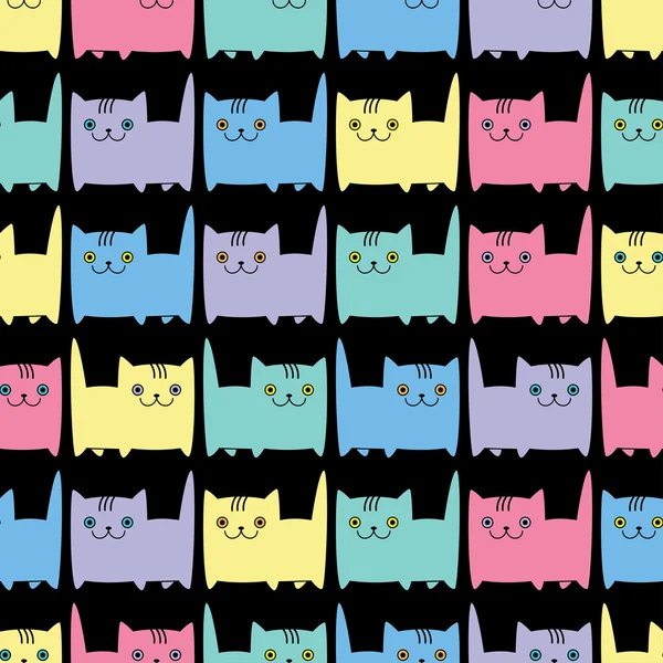 Fondo de vector sin costuras con gatos decorativos — Vector de stock