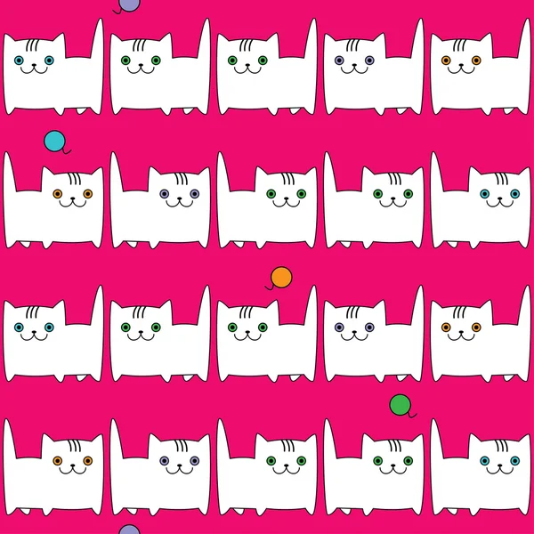 Fond vectoriel sans couture avec chats décoratifs — Image vectorielle