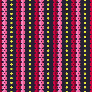 Dekoratif çiçek ve lekeli kesintisiz renkli vektör arka plan