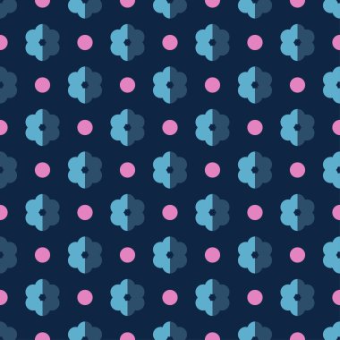 Dekoratif çiçek ve lekeli kesintisiz renkli vektör arka plan