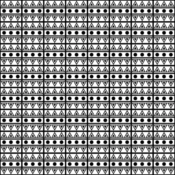 Nahtloser schwarz-weißer dekorativer Vektorhintergrund mit abstrakten geometrischen Mustern — Stockvektor