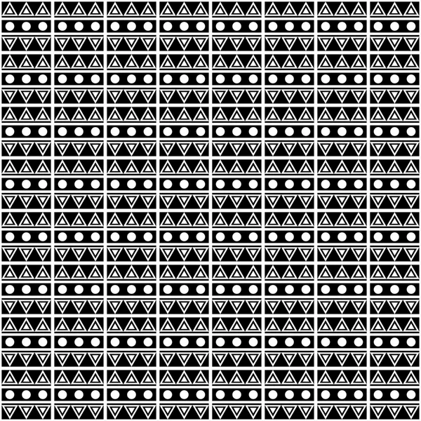 Latar belakang vektor dekoratif hitam dan putih mulus dengan pola geometris abstrak - Stok Vektor