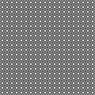 Soyut geometrik desenli sorunsuz siyah beyaz dekoratif vektör arka plan