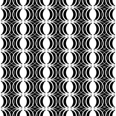 Soyut geometrik desenli sorunsuz siyah beyaz dekoratif vektör arka plan