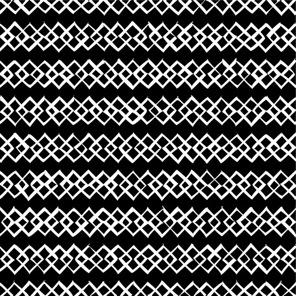 Seamless black and white decorative vector background with abstract geometric pattern in the style Boho — Διανυσματικό Αρχείο