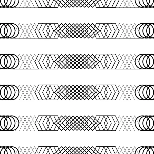 Fondo vectorial decorativo blanco y negro sin costuras con patrón geométrico abstracto — Vector de stock