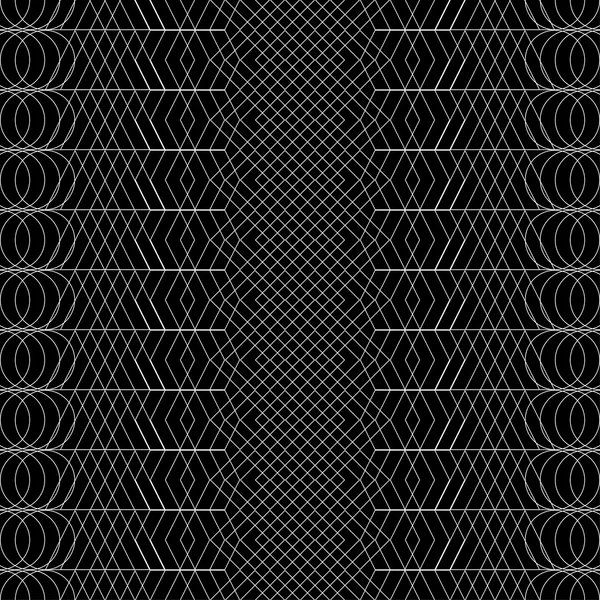 Seamless black and white decorative vector background with abstract geometric pattern — Stock Vector