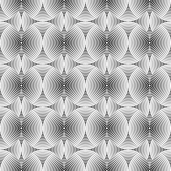 Seamless black and white decorative vector background with abstract geometric shapes. Print. Repeating background. Cloth design, wallpaper.