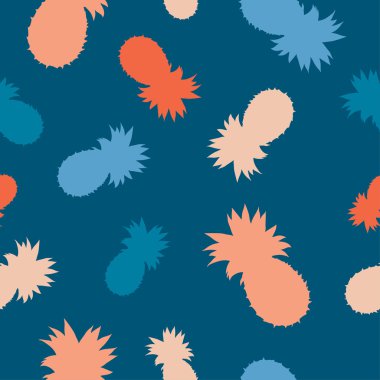 Sorunsuz vektör arka plan dekoratif ananas ile. Yazdırın. Yinelenen arka plan.